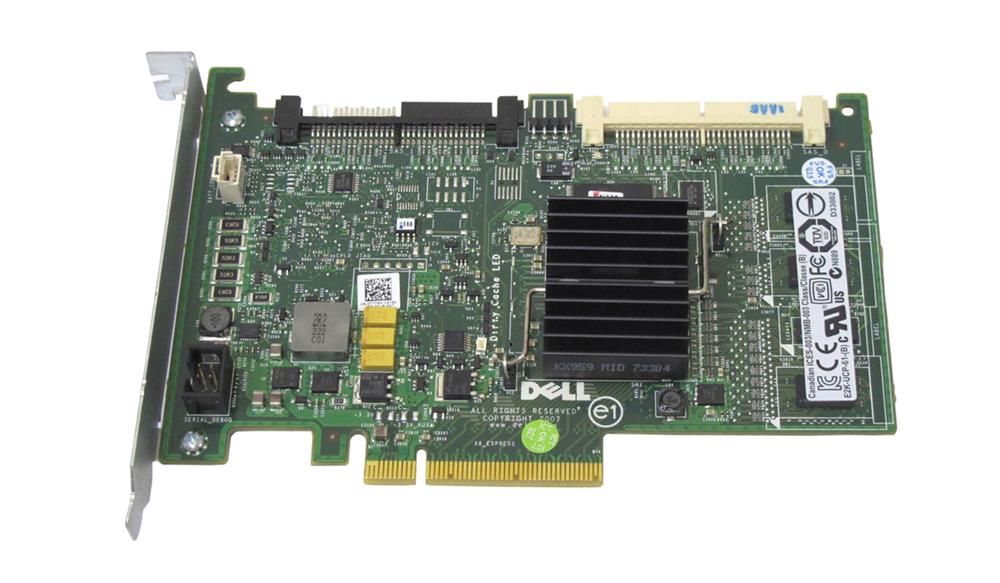0DX481 Dell PERC 6/i 256MB Cache Dual Channel SAS 3Gbps PCI Express 1.0 x8 Integrated RAID 0/1/5/6/10/50/60 Controller Card