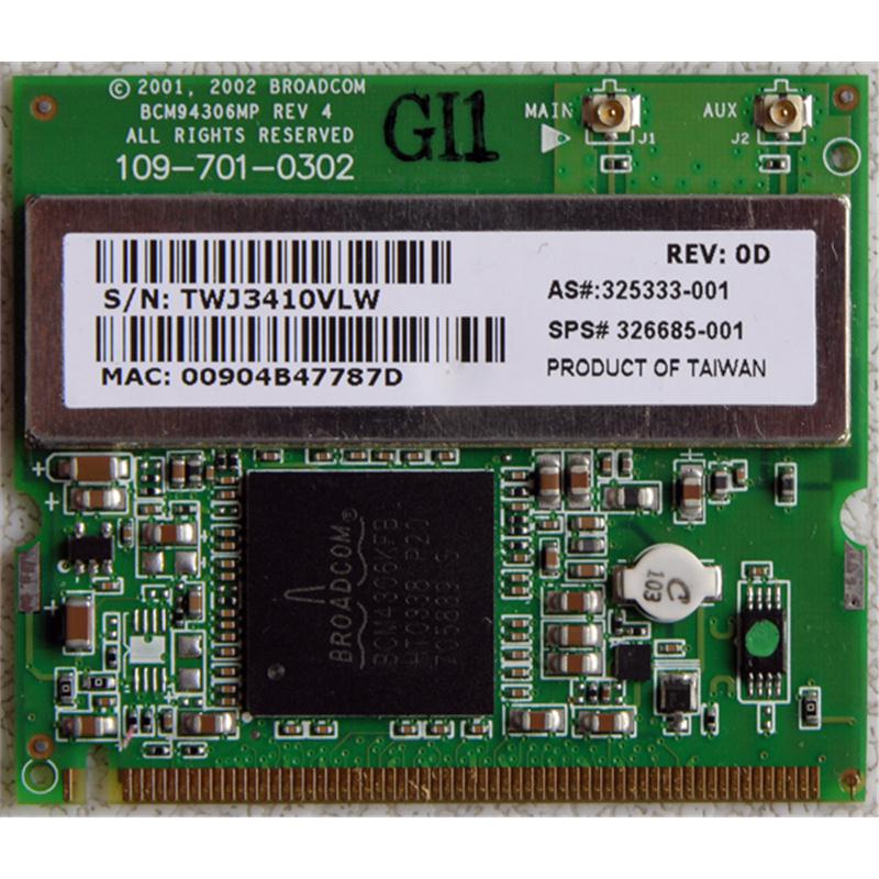 325333R-001 HP Mini PCI 54G 802.11b/g High Speed Wireless LAN (WLAN) Network Interface Card