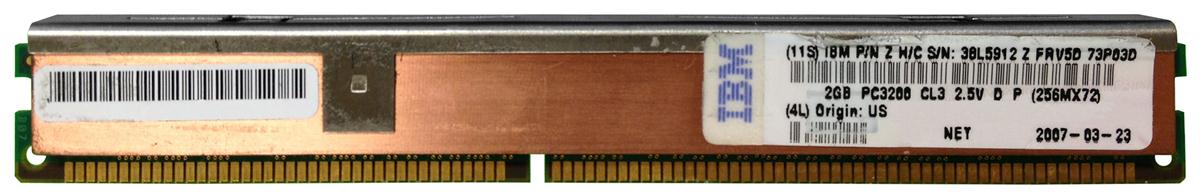38L5912 IBM 2GB PC2-3200 DDR2-400MHz ECC Registered CL3 240-Pin DIMM Very Low Profile (VLP) Dual Rank Memory Module