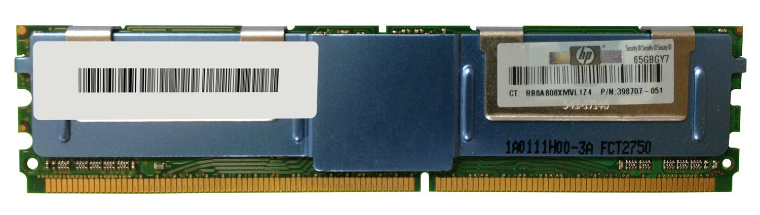 398707-051 HP 2GB PC2-5300 DDR2-667MHz ECC Fully Buffered CL5 240-Pin DIMM Dual Rank Memory Module for ProLiant Servers