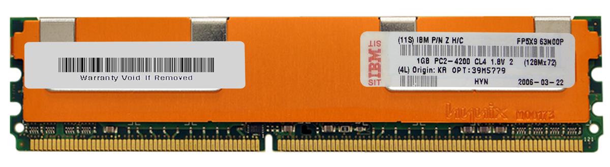 39M5779 IBM 2GB Kit (2 X 1GB) PC2-4200 DDR2-533MHz ECC Fully Buffered CL4 240-Pin DIMM Memory