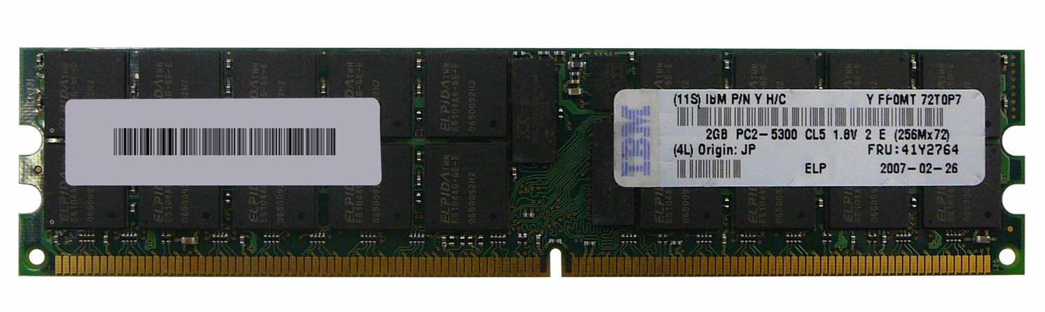 41Y2764-06 IBM 2GB PC2-5300 DDR2-667MHz ECC Registered CL5 240-Pin DIMM Dual Rank Memory Module
