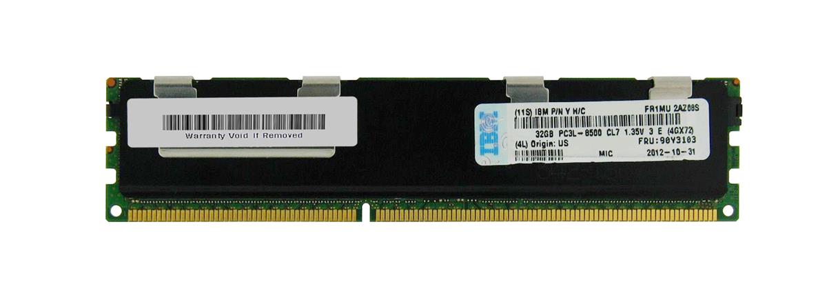 90Y3103 IBM 32GB PC3-8500 DDR3-1066MHz ECC Registered CL7 240-Pin DIMM 1.35V Low Voltage Quad Rank Memory Module