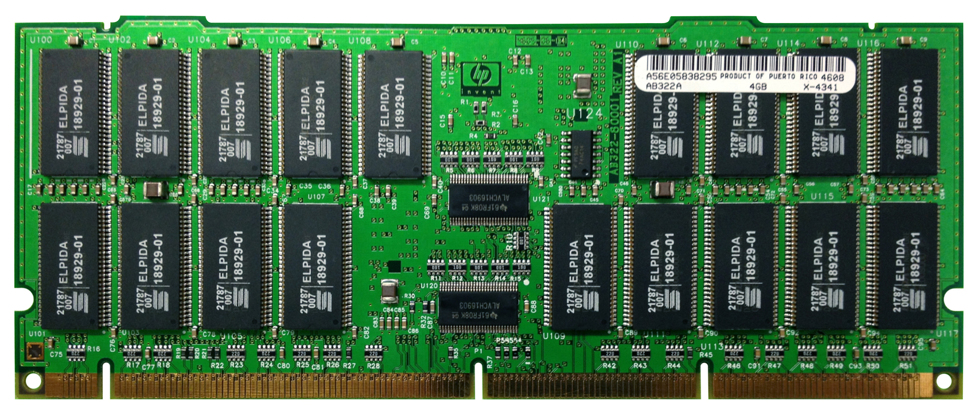 AB322-69001 HP 4GB PC133 133MHz ECC Registered High-Density 278-Pin SyncDRAM DIMM Memory Module for rp8420/rp7410/rx7620 Server
