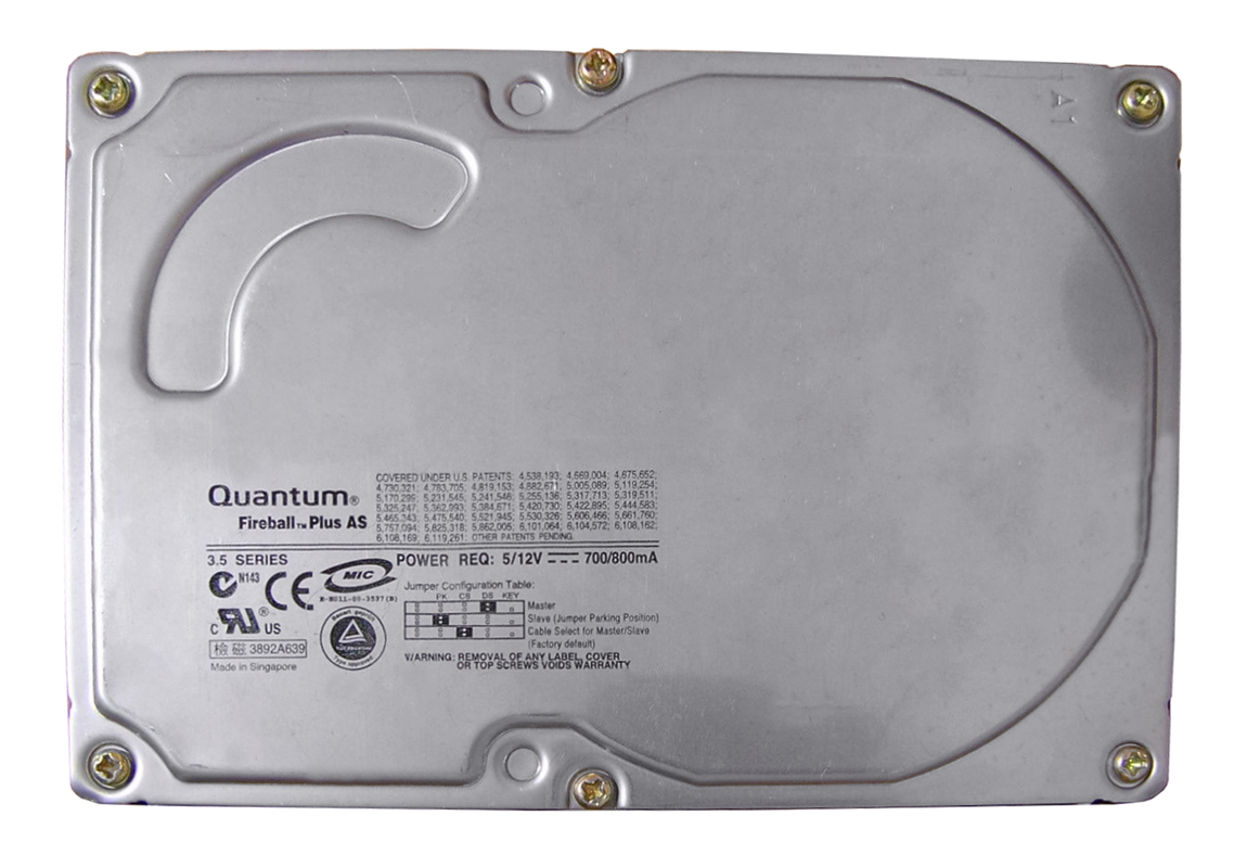 AS330000A Quantum Fireball Plus AS 30GB 7200RPM ATA-100 2MB Cache 3.5-inch Internal Hard Drive