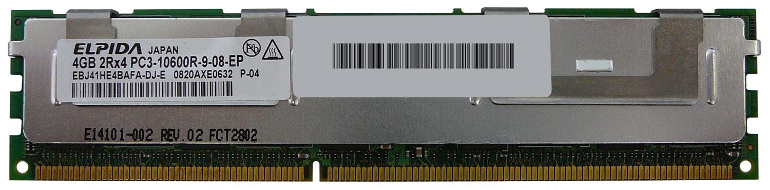 EBJ41HE4BAFA-DJ-E Elpida 4GB PC3-10600 DDR3-1333MHz ECC Registered CL9-9-9 240-Pin DIMM Dual Rank Memory Module
