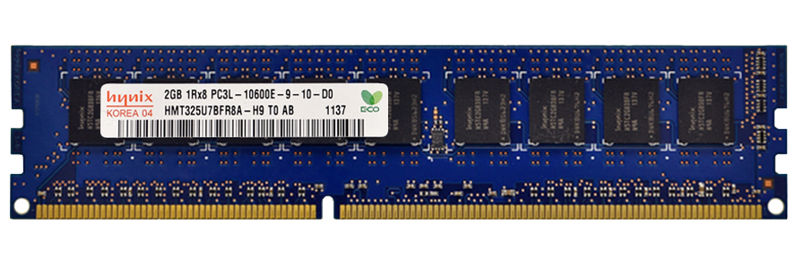 HMT325U7BFR8A-H9 Hynix 2GB PC3-10600 DDR3-1333MHz ECC Unbuffered CL9 240-Pin DIMM 1.35V Low Voltage Single Rank Memory Module