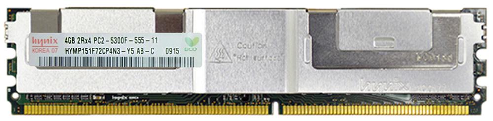 HYMP151F72CP4N3-Y5 Hynix 4GB PC2-5300 DDR2-667MHz ECC Fully Buffered CL5 240-Pin DIMM Dual Rank Memory Module