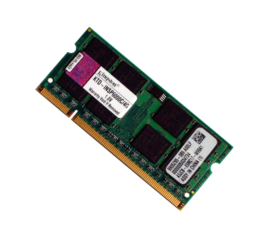 KTD-INSP6000C/4G Kingston 4GB PC2-6400 DDR2-800MHz non-ECC Unbuffered CL6 200-Pin SoDimm Dual Rank Memory Module for Dell