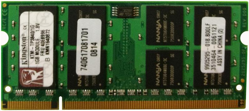 KTM-TP3840/1G Kingston 1GB PC2-4200 DDR2-533MHz non-Ecc Unbuffered CL4 200-Pin SoDimm Memory Module 73P3844, 73P3845