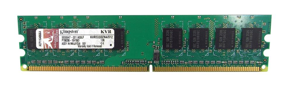 KVR533D2N4/512 Kingston 512MB PC2-4200 DDR2-533MHz non-ECC Unbuffered CL4 240-Pin DIMM Memory Module