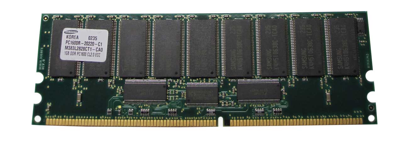 M4L-PC1200RD1242D-1G M4L Certified 1GB 200MHz DDR PC1600 Reg ECC CL2 184-Pin Dual Rank x4 DIMM
