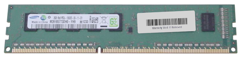 M391B5773DH0-YH9 Samsung 2GB PC3-10600 DDR3-1333MHz ECC Unbuffered CL9 240-Pin DIMM 1.35V Low Voltage Single Rank Memory Module