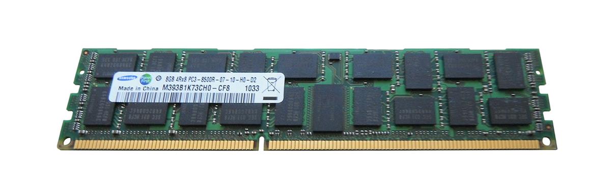 M393B1K73CH0-CF8 Samsung 8GB PC3-8500 DDR3-1066MHz ECC Registered CL7 240-Pin DIMM Quad Rank Memory Module