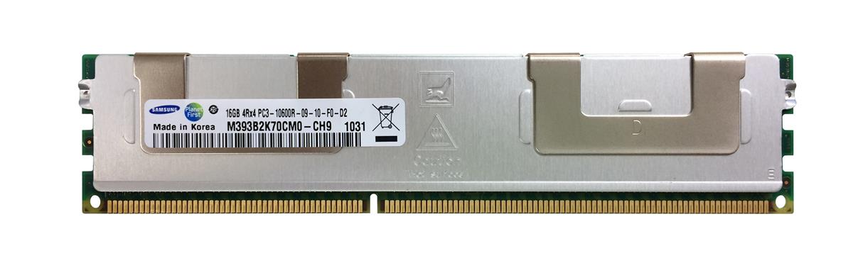 M393B2K70CM0-CH9 Samsung 16GB PC3-10600 DDR3-1333MHz ECC Registered CL9 240-Pin DIMM Quad Rank Memory Module