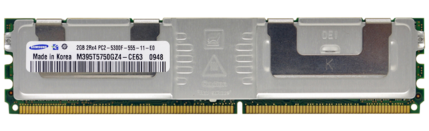 M395T5750GZ4-CE63 Samsung 2GB PC2-5300 DDR2-667MHz ECC Fully Buffered CL5 240-Pin DIMM Dual Rank Memory Module
