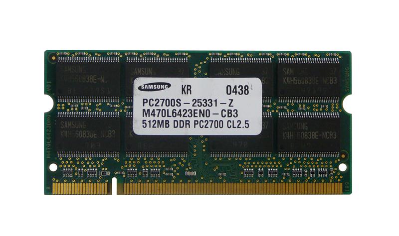 M4L-PC1333X64SC25-512 M4L Certified 512MB 333MHz DDR PC2700 Non-ECC CL2.5 200-Pin Dual Rank x8 SoDimm