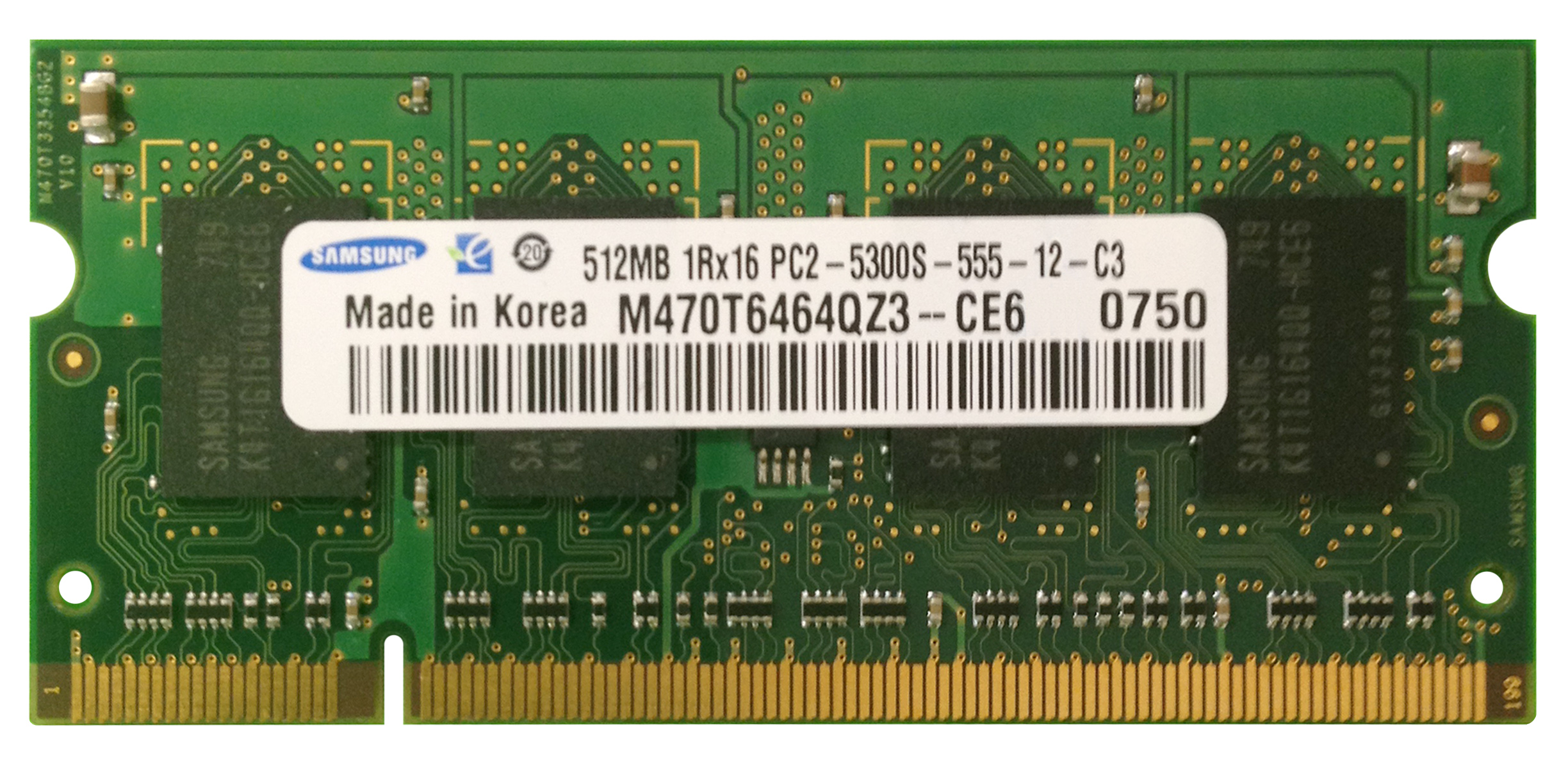 M4L-PC2667ND2S165S-512M M4L Certified 512MB 667MHz DDR2 PC2-5300 Non-ECC CL5 200-Pin Single Rank x16 SoDimm
