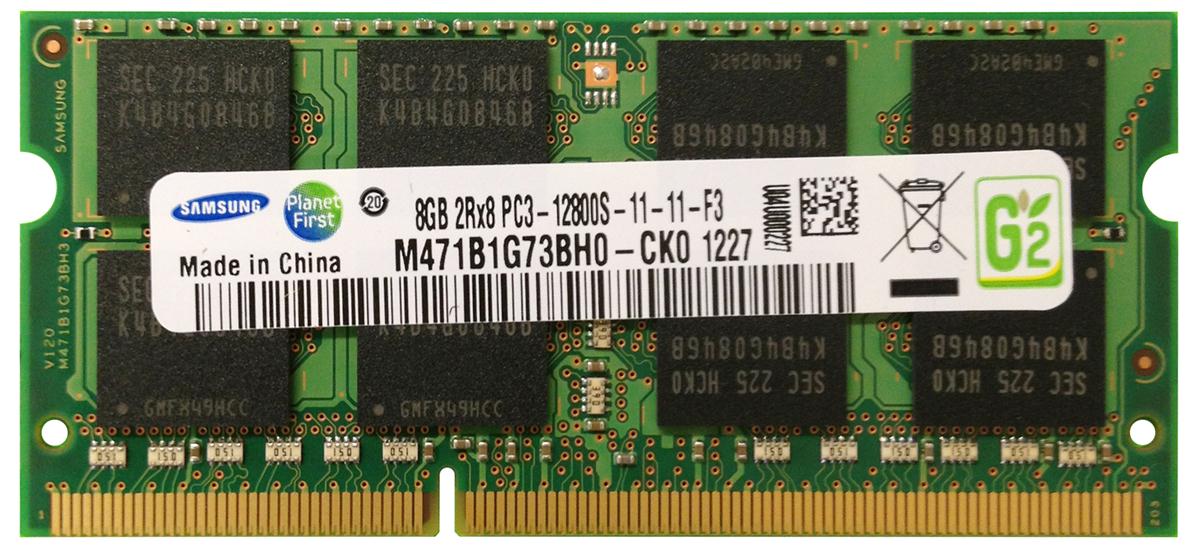 M471B1G73BH0-CK0 Samsung 8GB PC3-12800 DDR3-1600MHz non-ECC Unbuffered CL11 204-Pin SoDimm Dual Rank Memory Module