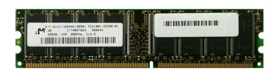M4L-PC1266ND1D825D-256M M4L Certified 256MB 266MHz DDR PC2100 Non-ECC CL2.5 184-Pin Dual Rank x8 DIMM