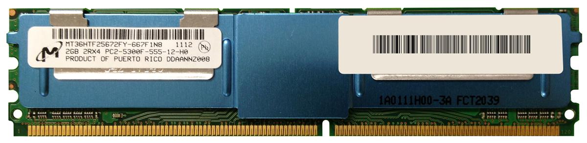 MT36HTF25672FY-667F1N8 Micron 2GB PC2-5300 DDR2-667MHz ECC Fully Buffered CL5 240-Pin DIMM Dual Rank Memory Module