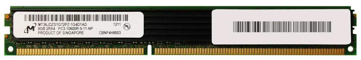 MT36JDZS1G72PZ-1G4D1 Micron 8GB PC3-10600 DDR3-1333MHz ECC Registered w/ Parity CL9 240-Pin DIMM Very Low Profile (VLP) Dual Rank Memory Module