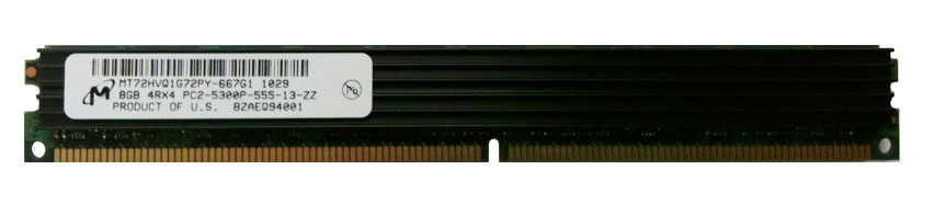 MT72HVQ1G72PY-667G1 Micron 8GB PC2-5300 DDR2-667MHz ECC Registered CL5 240-Pin DIMM Very Low Profile (VLP) Quad Rank Memory Module