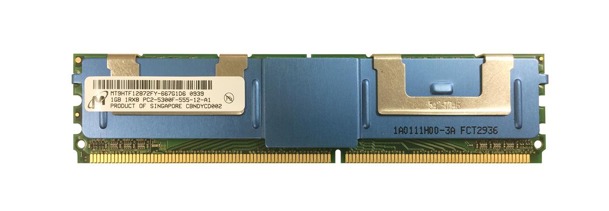 MT9HTF12872FY-667 Micron 1GB PC2-5300 DDR2-667MHz ECC Fully Buffered CL5 240-Pin DIMM Single Rank Memory Module