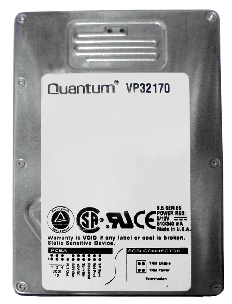 SA21W Quantum Saturn 2.1GB 5400RPM Fast Wide SCSI 68-Pin 512KB Cache 3.5-inch Internal Hard Drive