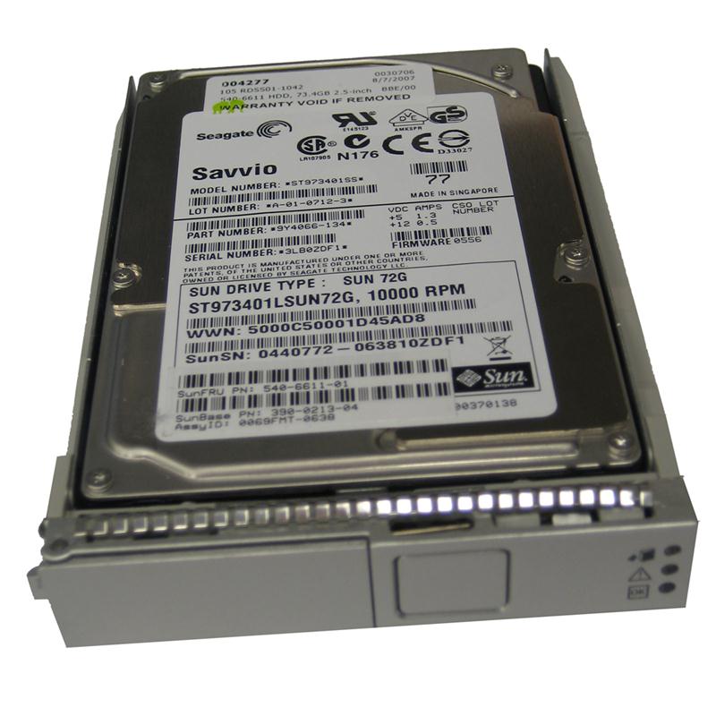 XRB-SS2CD-73G10KZ Sun 73GB 10000RPM SAS 3Gbps Hot Swap 16MB Cache 2.5-inch Internal Hard Drive with Bracket for Fire Servers X4100 X4200 and X4100 M2