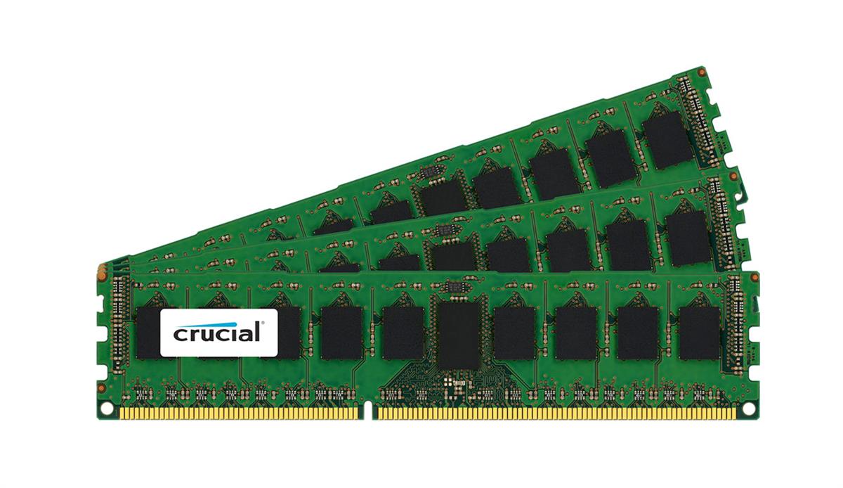 CT955724 Crucial 12GB Kit (3 X 4GB) PC3-8500 DDR3-1066MHz ECC Registered CL7 240-Pin DIMM Single Rank Memory for Dell PowerEdge R610 Server