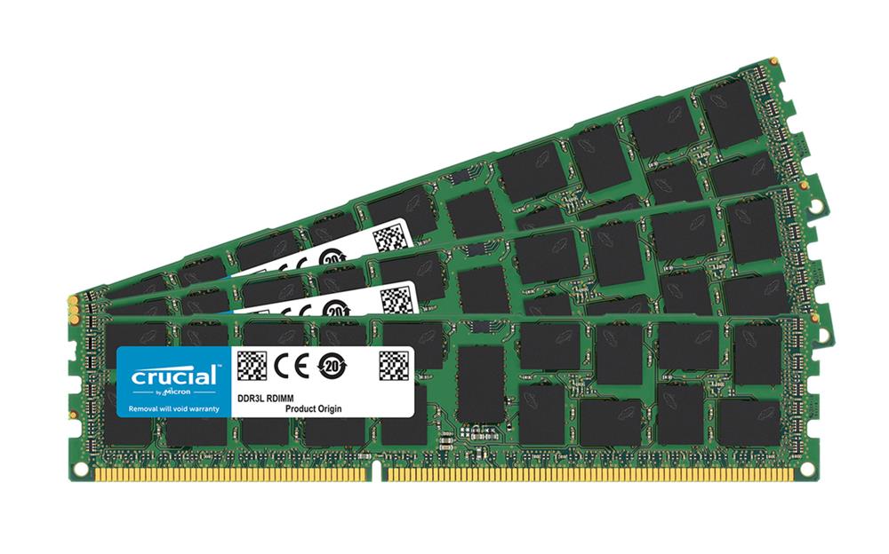 CT3712444 Crucial 48GB Kit (3 X 16GB) PC3-14900 DDR3-1866MHz ECC Registered CL13 240-Pin DIMM Dual Rank Memory for Dell PowerEdge R720 Server