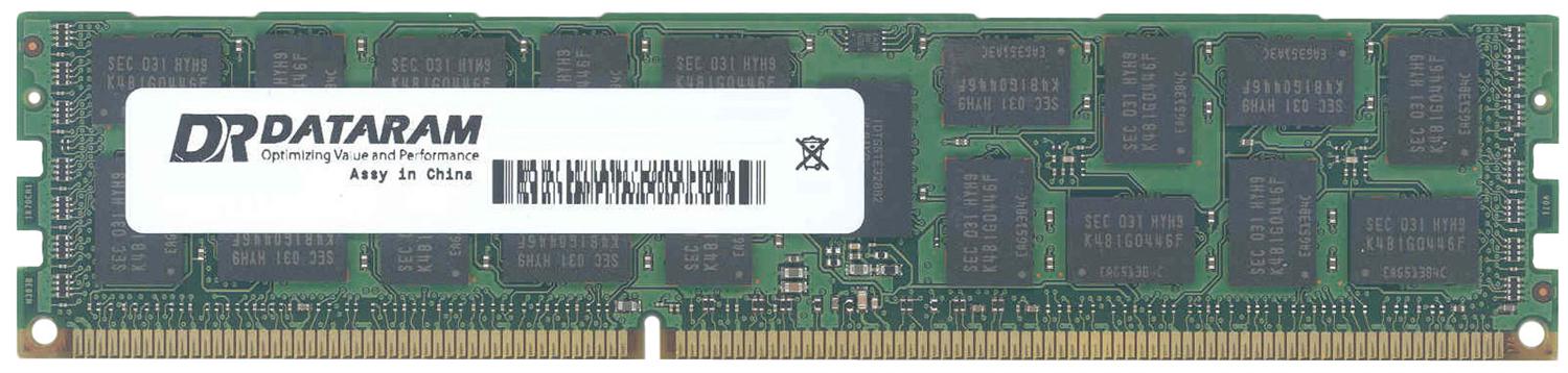 GRC1600S1X/4GB Dataram 4GB PC3-12800 DDR3-1600MHz ECC Registered CL11 240-Pin DIMM 1.35V Low Voltage Single Rank Memory Module