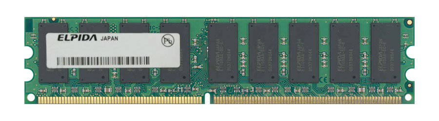 EBE41EF8ABFA-6E-E Elpida 4GB PC2-5300 DDR2-667MHz ECC Unbuffered CL5 240-Pin DIMM Dual Rank Memory Module