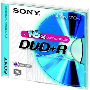 DPR120AS16 Sony DVD+R 4.7GB 16x Speed Jewel Case