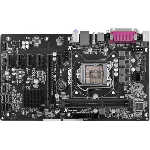 H81 Pro BTC ASRock Socket LGA 1150 Intel H81 Chipset 4th & 4th Generation Core i7 / i5 / i3 / Pentium / Celeron Processors Support DDR3/DD3L 2x DIMM 2x SATA3 6.0Gb/s ATX Motherboard (Refurbished)