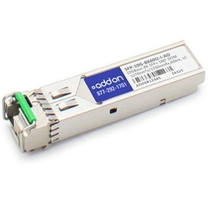 SFP-10G-BX60U-I-AO AddOn 10Gbps 10GBase-BX Single-mode Fiber 60km 1270nmTX/1330nmRX LC Connector SFP+ Transceiver Module for Cisco Compatible