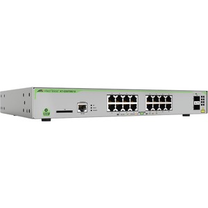 AT-GS970M/18-10 Allied Telesis CentreCOM AT-GS970M/18 Layer 3 Switch - 16 Ports - Manageable - 3 Layer Supported - Modular - 2 SFP Slots - Optical Fiber, Twisted Pair - Wall Mountable,  (Refurbished)
