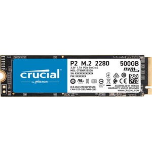 CT500P2SSD8 Crucial P2 Series 500GB TLC PCI Express 3.0 x4 NVMe M.2 2280 Internal Solid State Drive (SSD)