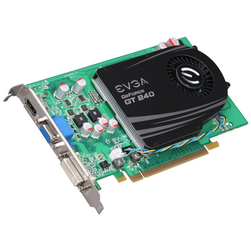 01G-P3-1246-RX EVGA GeForce GT 240 1GB 128-Bit DDR5 PCI Express 2.0 x16 DVI/ VGA/ HDMI Video Graphics Card