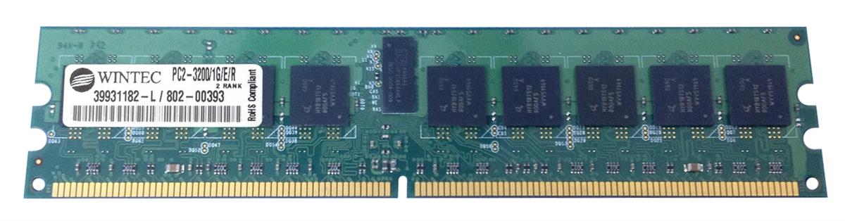 39931182-L Wintec 1GB PC2-3200 DDR2-400MHz ECC Registered CL3 240-Pin DIMM Dual Rank Memory Module