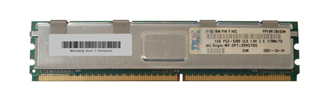 39M5785 IBM 2GB Kit (2 X 1GB) PC2-5300 DDR2-667MHz ECC Fully Buffered CL5 240-Pin DIMM Dual Rank Memory