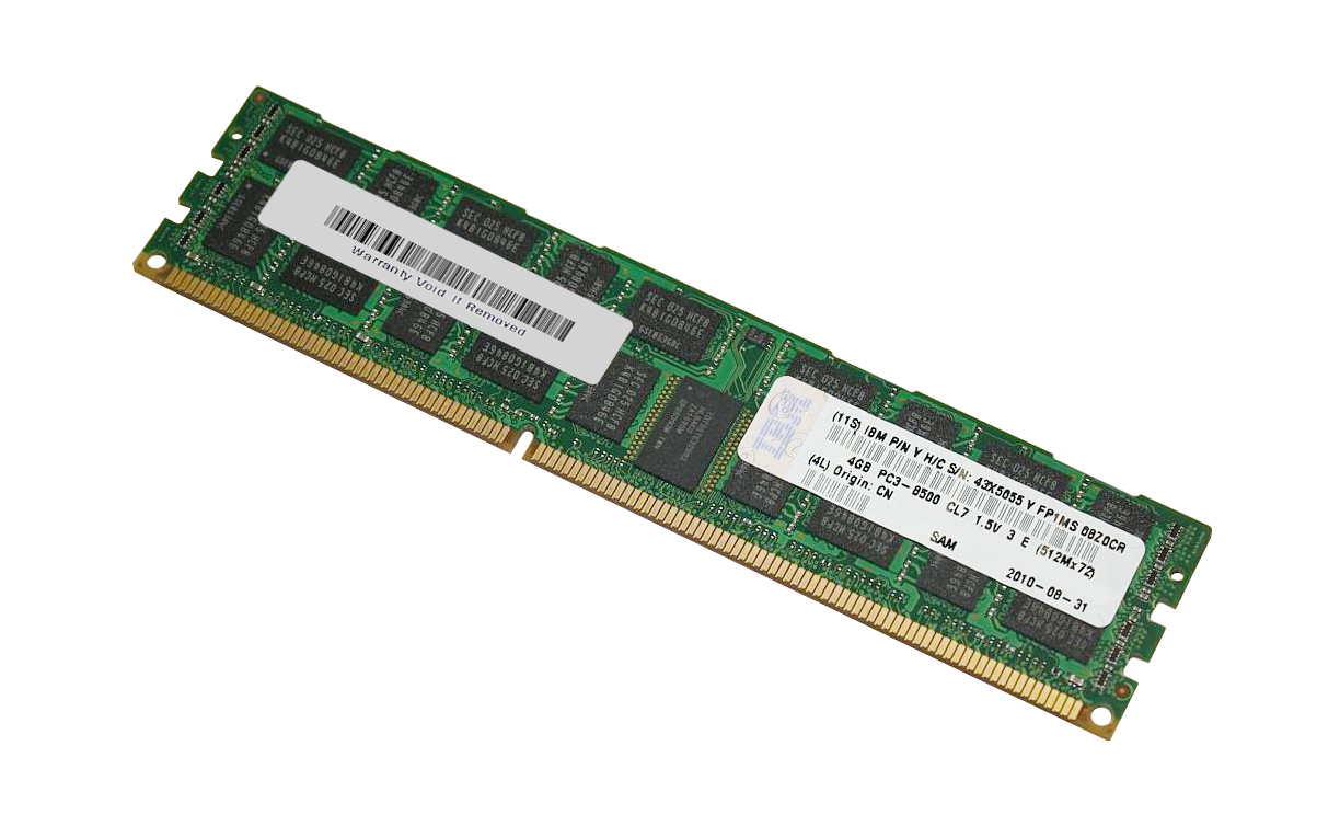 43X5055 IBM 4GB PC3-8500 DDR3-1066MHz ECC Registered CL7 240-Pin DIMM Quad Rank Memory Module