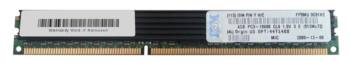 44T1488 IBM 4GB PC3-10600 DDR3-1333MHz ECC Registered CL9 240-Pin DIMM Very Low Profile (VLP) Dual Rank Memory Module