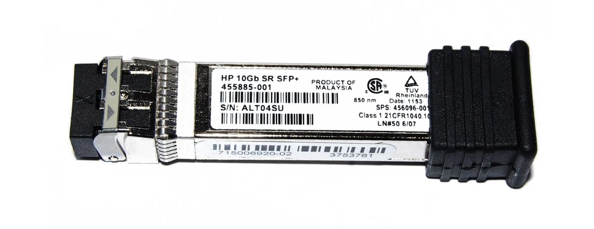 455885-001 HP 10Gbps 10GBase-SR Multi-mode Fiber 300m 850nm LC Connector SFP+ Transceiver Module