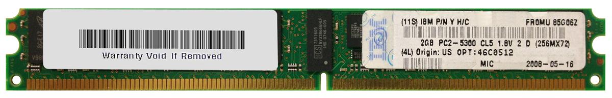 46C0512 IBM 4GB Kit (2 X 2GB) PC2-5300 DDR2-667MHz ECC Registered CL5 240-Pin DIMM Very Low Profile (VLP) Single Rank Memory