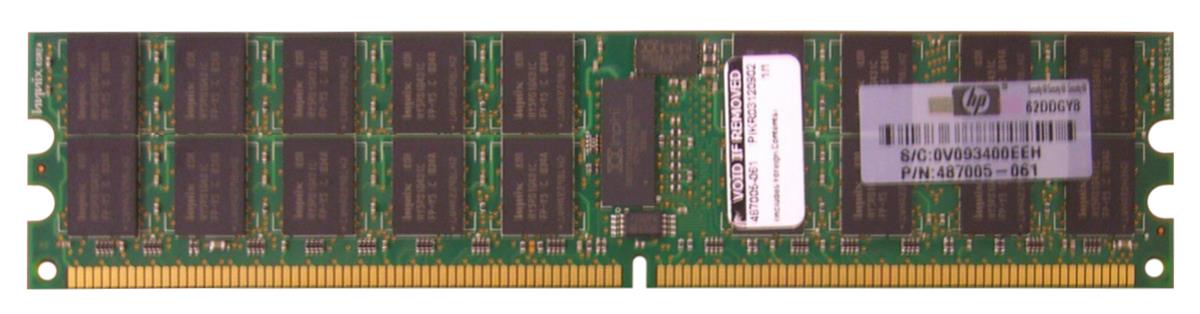 487005-061 HP 4GB PC2-5300 DDR2-667MHz ECC Registered CL5 240-Pin DIMM 1.55V Low Voltage Dual Rank Memory Module