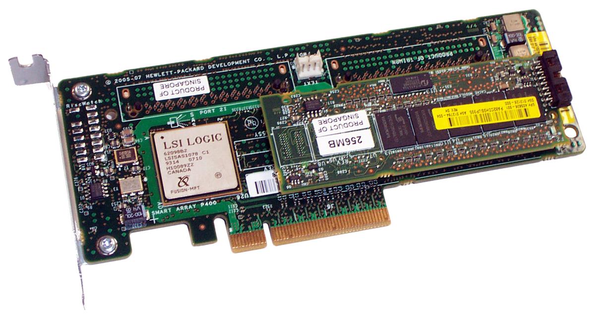 507808-B21 HP Smart Array P400 PCI-Express 8-Channel Serial Attached SCSI (SAS) RAID Controller Card with 256MB BBWC (Battery Backed Write Cache)