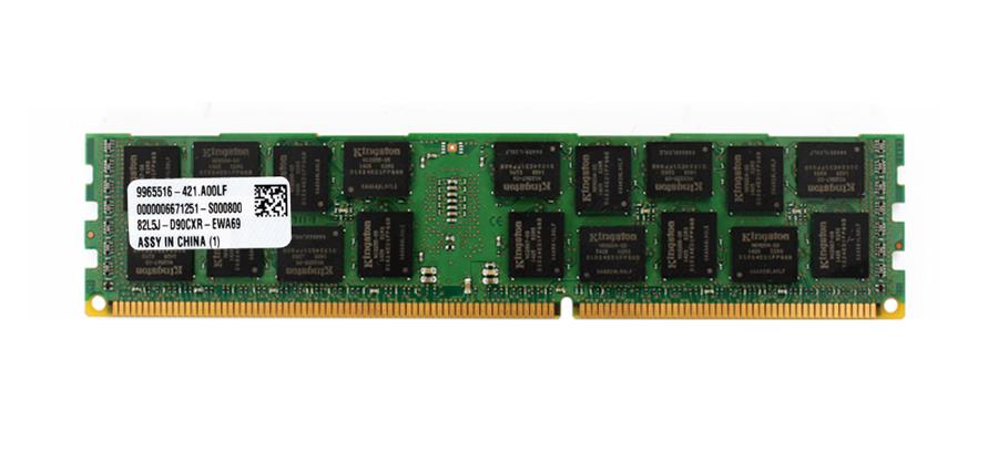 9965516-421.A00LF Kingston 16GB PC3-12800 DDR3-1600MHz ECC Registered CL11 240-Pin DIMM Dual Rank x4 Memory Module (Intel Certified) w/TS