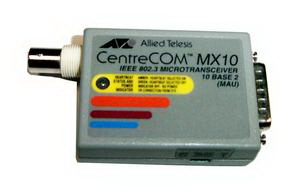 AT-MX10-05 Allied Telesis CentreCOM MX10 IEEE 802.3 10Mbps 10Base-2 BNC Connector MAU Micro Transceiver Module